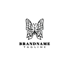 butterfly logo cartoon icon design template black isolated vector beautiful