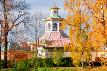 Chinese village in Alexander park in autumn, Tsarskoe Selo (Pushkin), Saint Petersburg, Russia