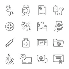 medical icons set. medical pack symbol vector elements for infographic web