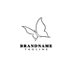 Naklejka premium butterfly logo cartoon icon design template black isolated flat illustration