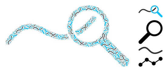 Vector expore wave chart collage is composed of repeating recursive expore wave chart icons. Recursive collage from expore wave chart.