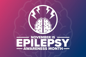 November is Epilepsy Awareness Month. Holiday concept. Template for background, banner, card, poster with text inscription. Vector EPS10 illustration.