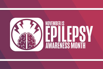 November is Epilepsy Awareness Month. Holiday concept. Template for background, banner, card, poster with text inscription. Vector EPS10 illustration.