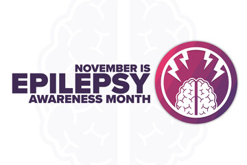 November is Epilepsy Awareness Month. Holiday concept. Template for background, banner, card, poster with text inscription. Vector EPS10 illustration.