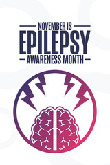 November is Epilepsy Awareness Month. Holiday concept. Template for background, banner, card, poster with text inscription. Vector EPS10 illustration.