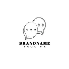 message logo cartoon icon design template black isolated vector