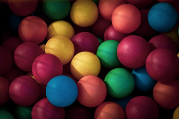 Colorful plastic ball pool at an amusement park 