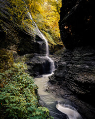 waterfall inside gorge