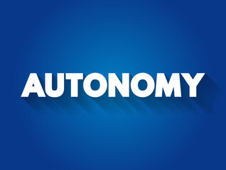 Autonomy text quote, concept background