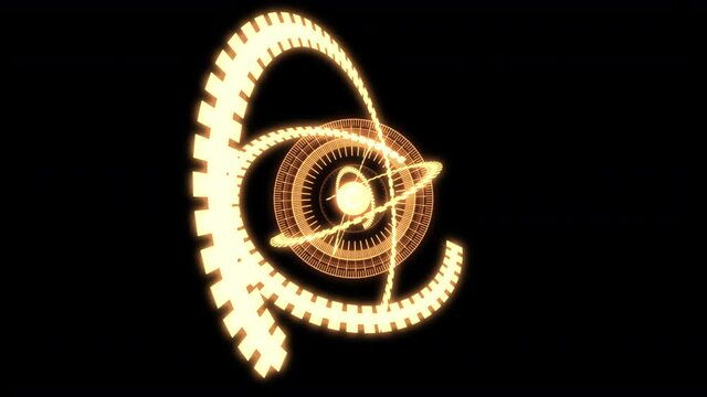 3D Arc Sphere Audio Reactive Equalizer Core Yellow VJ Loop Animation