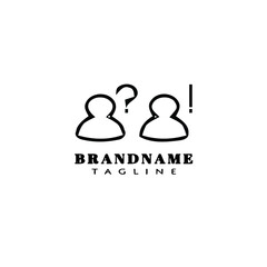 people with question mark and exclamation mark logo icon design template vector