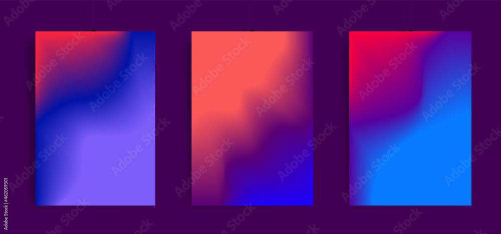 Wall mural vector bright colors background with mesh gradient texture for minimal dynamic cover design. blue, p