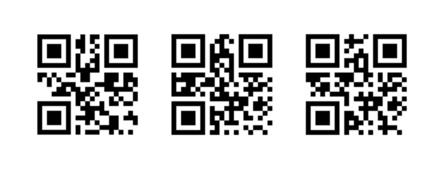 Fototapeta premium QR code set for mobile app, payment and phone. Vector illustration