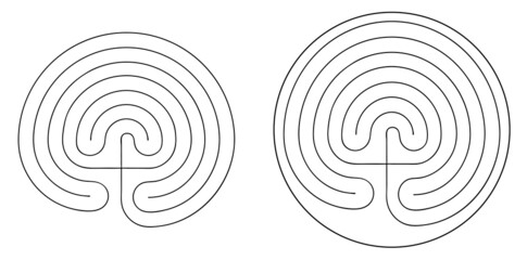 Crete traditional symbol. Cretan labyrinth vector illustration