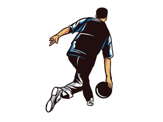 Naklejka premium vector set of bowling logos, emblems and design elements
