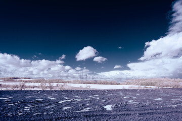 infrared photography - surreal ir photo of landscape with trees under cloudy sky - the art of our...