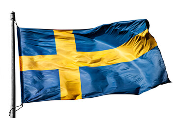 Swedish flag isolated on a white background.