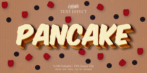PANCAKE editable text effect - obrazy, fototapety, plakaty