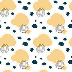 Fototapeten Seamless abstract trend pattern. Pattern with spots and different elements. Pattern for textiles, item design, web page design, social networks. Vector graphics. © FrogMugiArt