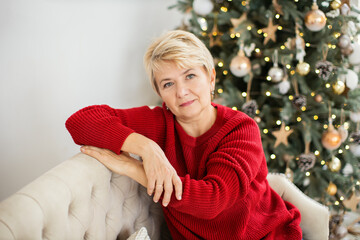 Beautiful smiling mature woman at home.