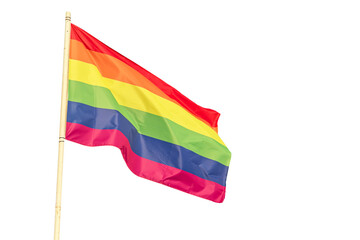 Rainbow flag LGBT movement symbol isolated on white background