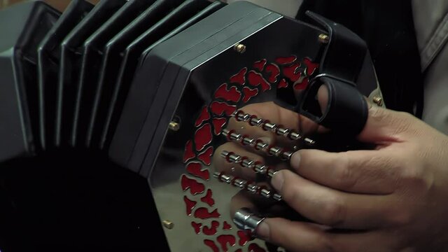 Musician Playing Traditional Concertina, La Paz, Bolivia - 4K