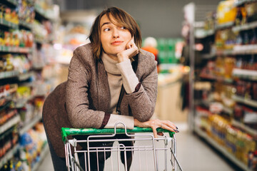 Woman shopping at the grocery store