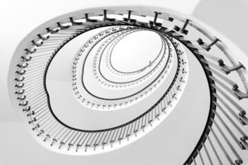 Sprial staircase in an old house forming a beautiful shell pattern