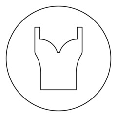 Corset Torso woman clothes Lingerie Garment icon in circle round black color vector illustration solid outline style image
