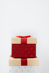Red christmas decoration with gift box