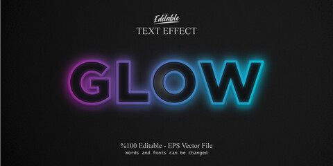 GLOW editable text effect