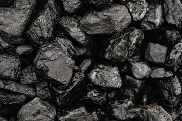 Coal Background, Black Stone, Close-up