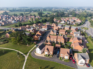 modern housing development on the outskirts of a town