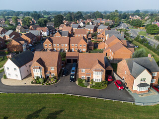 aerial view of modern housing development in the UK