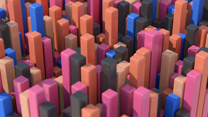 Obraz premium Colorful blocks. Close-up. Abstract illustration, 3d render.