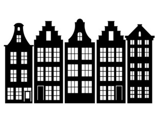 Holland building architecture silhouette isolated