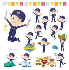 食のイベントに関する郵便配達員男性のセット