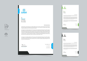 Abstract Minimal Creative  Business Style Letterhead   Design Vector Template Bundle For Your Business