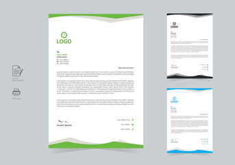 Creative Minimal Business Style Letterhead For Your Corporate Business. Abstract & Modern Letterhead Design Vector Template With 3 Color