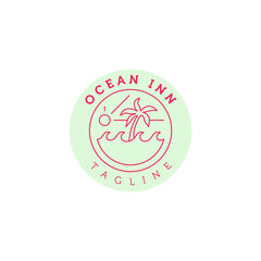 Ocean inn. Logo template.