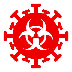 Obraz premium Hazard virus vector illustration. A flat illustration design used for hazard virus icon, on a white background.