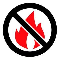 Stop fire vector illustration. A flat illustration design used for stop fire icon, on a white background.