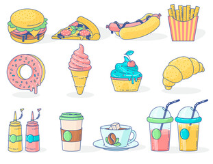 Fast food menu icons