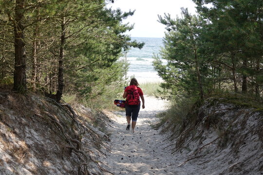 Fu&szlig;weg am Strand  an der Schaabe