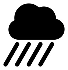 Rain cloud vector illustration. A flat illustration design used for rain cloud icon, on a white background.