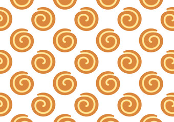 Cinnamon Roll pattern wallpaper. Cinnamon Roll cartoon vector. Cinnamon Roll on white background.