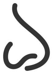 Human nose vector pictogram. A flat illustration design used for human nose icon, on a white background.
