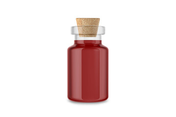 medicine bottle with a cork, medicine against coronavirus on isolated background. mockup for promotions.