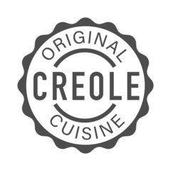 Original creole cuisine label or stamp on white background