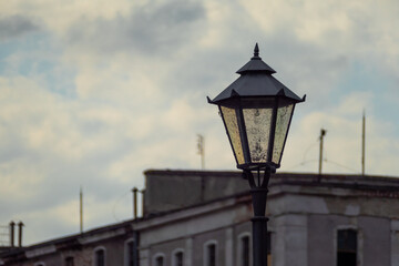Fototapeta na wymiar ancient city street lamp